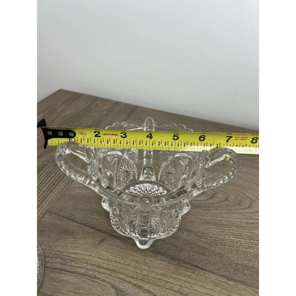 VINTAGE EAPG Biscuit, Cracker Jar Antique Early American Pattern Glass Pressed 2
